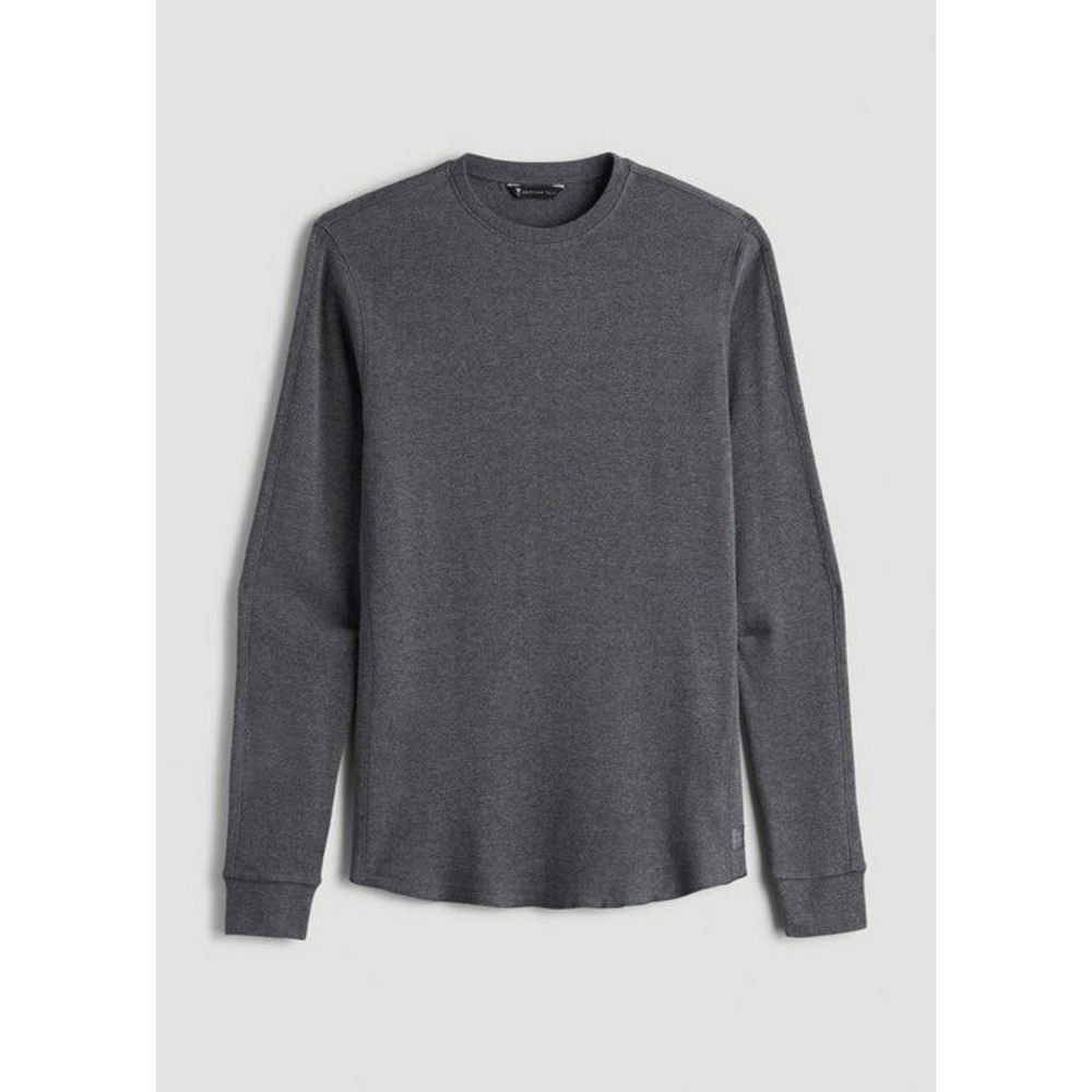 American Tall Men's Double Honeycomb Thermal Crewneck Top - Charcoal - 2XL